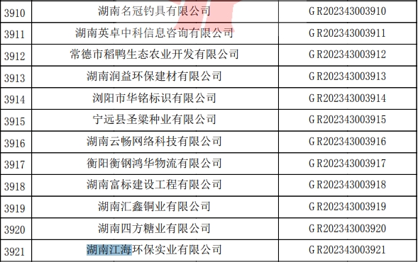 2023年湖南江海，“高新技術(shù)企業(yè)”復(fù)審順利通過！