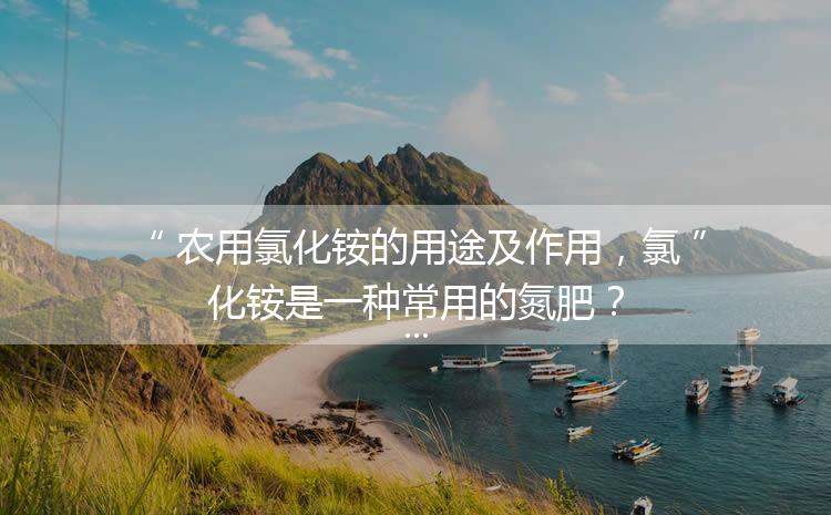 農(nóng)用氯化銨的用途及作用，氯化銨是一種常用的氮肥？